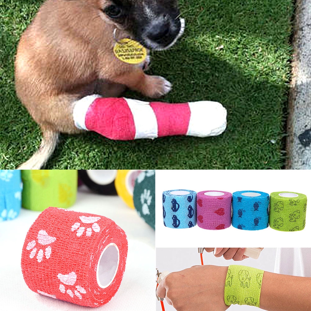 5M Dog Cat Horse Pet Wound Vet Wrap Cohesive Non-woven Self Adherent ...