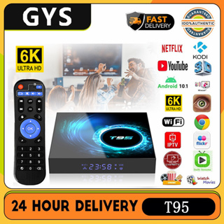 Smart TV T95 Network Set-Top Box 4G/32G Android 10 Dual Wifi and Bluetooth 4K Ultra HD Android Box Media Player Netflix