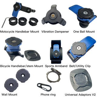 Bicycle Handlebar Stem Holder Phone & Motocycle &Universal adaptors V2 & Wall Mount & VIBRATION DAMPENER  Self LOCK