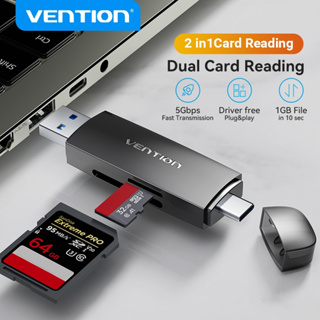 Vention Card Reader USB 3.0 Type C 512GB Fast Transmission 2 in 1 SD Card Reader TF Card Dual Card Reading Micro SD TF Easy Read For laptop Phone OTG