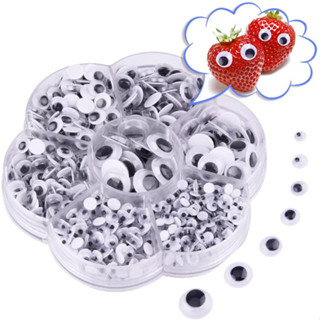 [Sneaky]730PCS/Set Self Adhesive Sticky Wiggle Googly Eyelash Eyes Assorted Size Kids Clothes Scrapbooking Puppets
