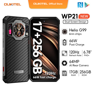 OUKITEL WP21（17GB+256GB(Expand 1TB) Rugged Night Vision Handphone 66W Fast Charge Android 12 Helio G99 9800mAh Smartphone  64MP Camera 6.78“ FHD+ 120Hz Refresh Rate Face ID SOS OTG NFC  GPS）Mobile Phone