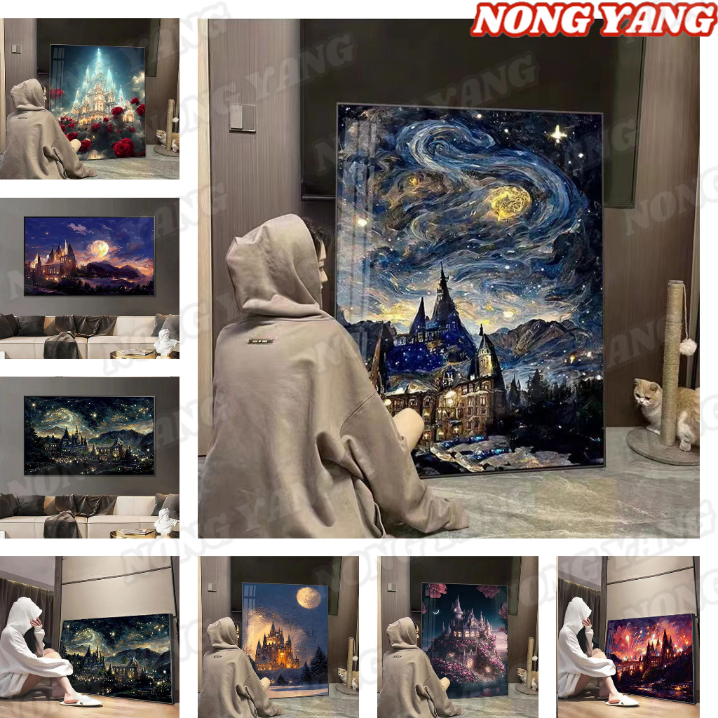 Nong Yang-30*40cm-tranh tô màu theo số-tranh số hóa-Harry Potter-Hogwarts Castle-tranh tô màu theo s