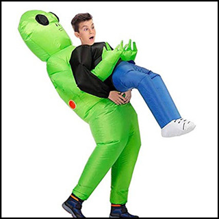 Inflatable Alien Rider Halloween Costume for Adults and Kids Cosplay Party Dress Up