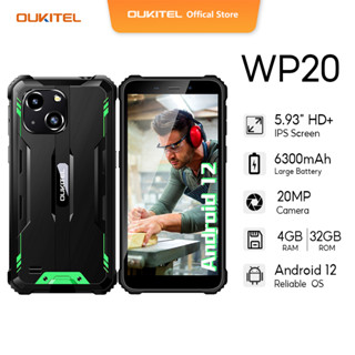 OUKITEL WP20（Android 12 5.93'' HD+ Rugged HandPhone  6300mAh  IP68&IP69K  Waterproof 4GB+32GB（Expand 128GB) Smartphone   20MP Dual Cameras Face ID 4G Dual SIM GPS）Mobile Phone