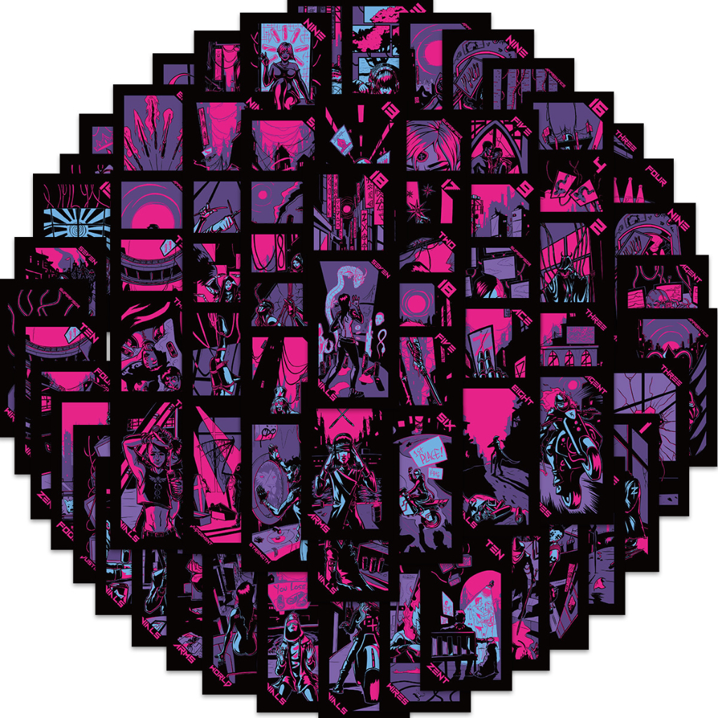 72 Miếng Dán Trang Trí Laptop Mũ Bảo Hiểm Phong Cách Graffiti Goth Dark Tarot Mystery Divination