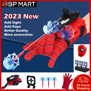 【With rope】Spiderman Web Shooter Launcher Glove Toys  kids Wrist transmitter Glove Cosplay Props For Boys Kids