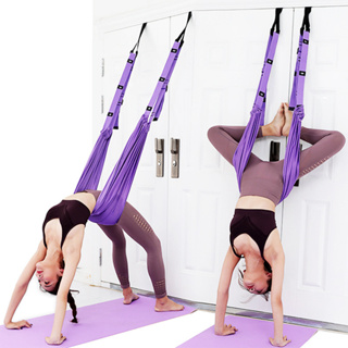 Lower Waist Trainer Aerial Yoga Rope One-Word Horse Open Hip Stretch Stretching Back Bend Female Door Upside Down Rope Stretch Belt Hammock Sling Exercise Gym Inversion Tool