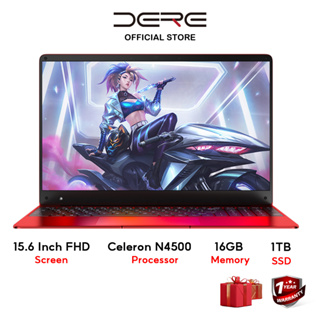 DERE Laptop R6 | 16GB RAM+1TB SSD | Windows 11 | 15.6 Inch FHD Screen | 11th Gen Intel® Celeron N4500 | WIFI 5G  | Laptop with fan | Student Laptop | Red/Silver/ Laptop | Computer Windows 11 Pro Laptop Notebook