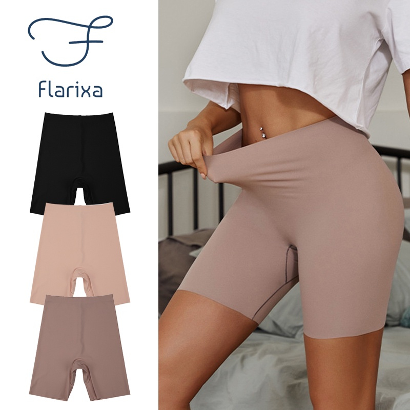 Flarixa Seamless Safety Shorts Women's Panties Boxer Sports Shorts High Waist Underwear Tummy Slimmi