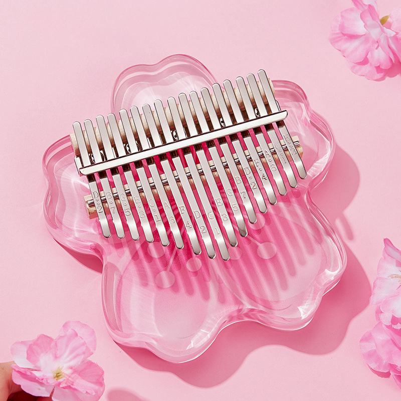 【PH Ready Stock/COD】17/21 keys Kalimba Cherry Blossom acrylic Thumb Piano Acoustic Finger Piano Mus