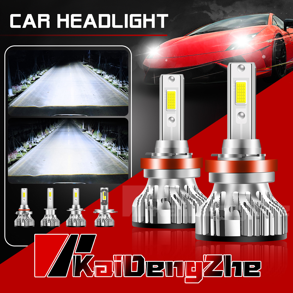 2 cái Canbus 9005 hb3 Bóng đèn pha Led H1 H3 H4 H7 H8 H9 H11 HB4 HIR2 9012 Đèn sương mù tự động 12-24V Chùm sáng thấp 6000K Đèn pha