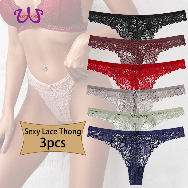 Women Thongs Sexy Lace T-back Panties Hollow Out G String Transparent Panties Seamless Soft Underwea