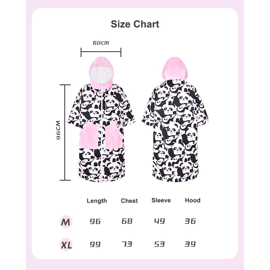 Hooded Swimming Bathrobe Absorb Water Quick-Drying Bath Towel Diving Beach Towel Outdoor Changing Cloak Towel Clothes Beach Robe — size chart