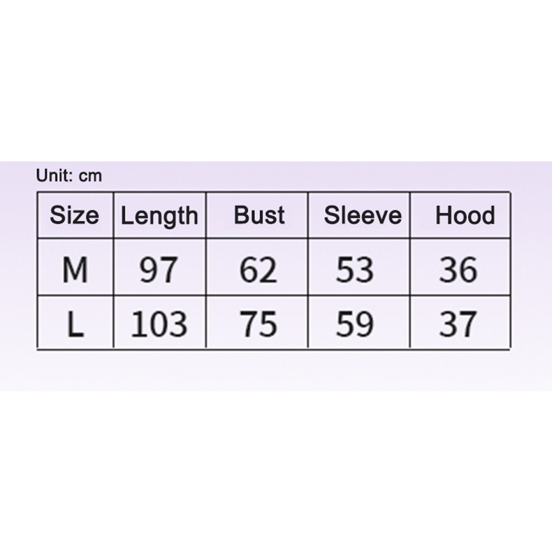 SAILBEE Surfing Bathrobe Outdoor Changing Cloak Beach Towel Winter Swimming Warm Coat For Men And Women PH004 — size chart