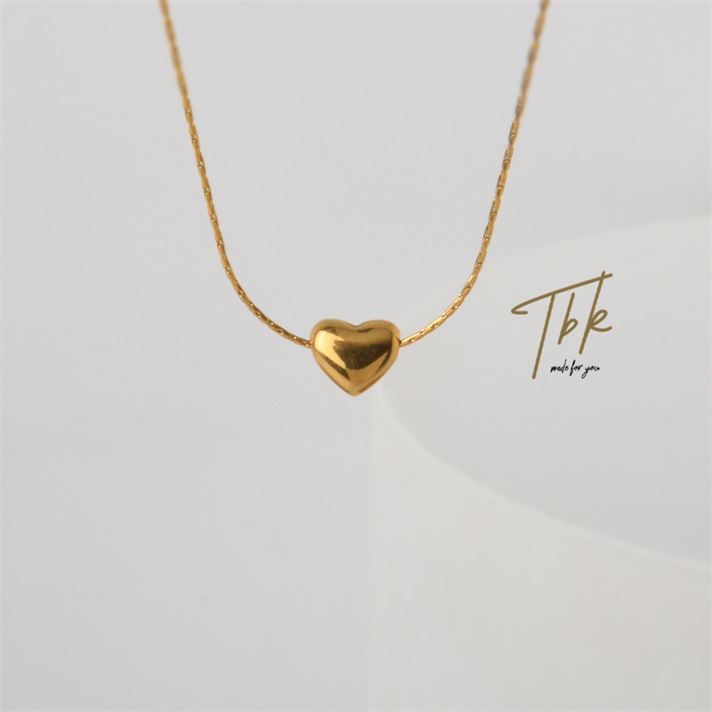 TBK Minimalist Heart Necklace for Women 18k Gold Accessories Hypoallergenic 1386n