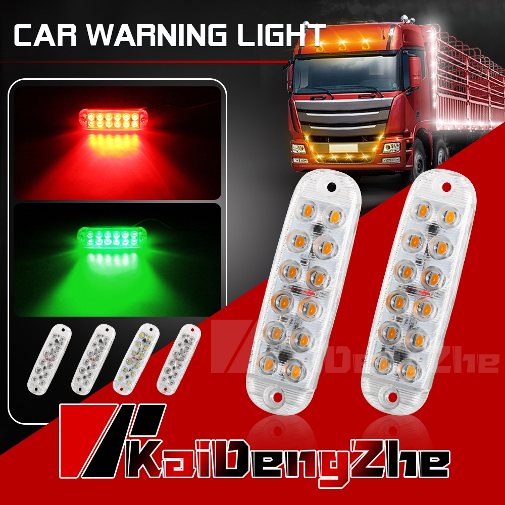 1 Cái 12 LED Xe Tải Trailer Bên Đánh Dấu Đèn Báo An Toàn Ban Đêm Đèn Tín Hiệu Xe Buýt Giải Phóng Đèn Cảnh Báo Đuôi Đèn Phanh Đèn Bên