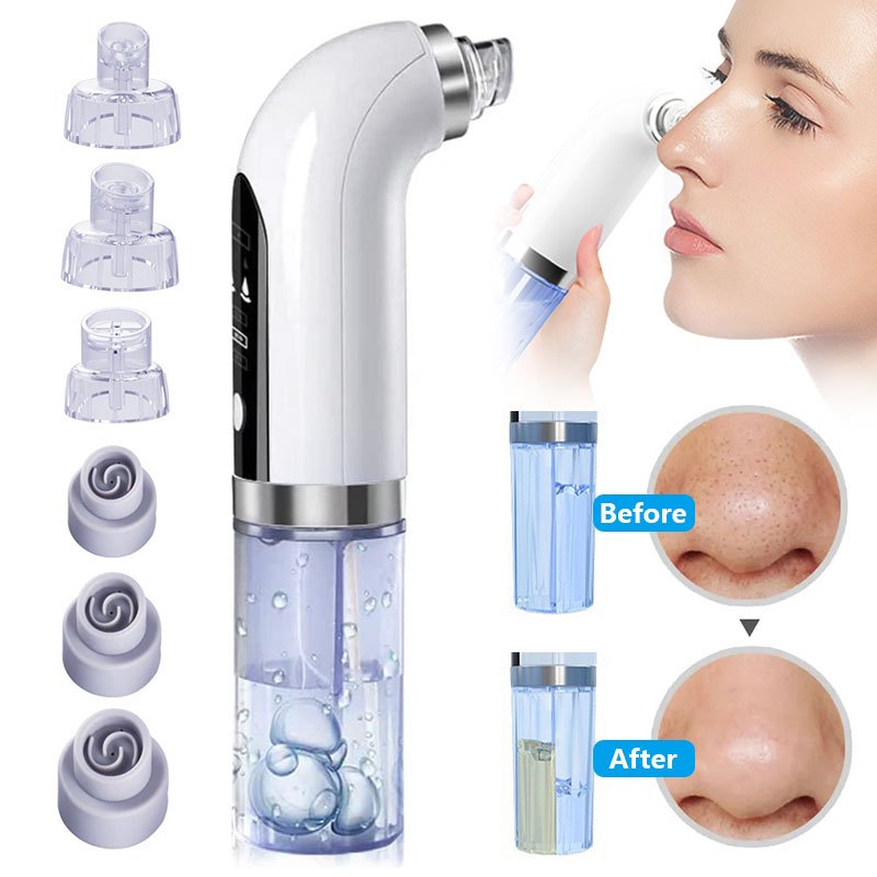 SG STOCK Electric Blackhead Remover LCD vacuum Cleaner 祛白頭/黑頭 Strong Suction Nano Bubble Water Black head Removal Facial Skin Care Whitehead Acne Suction Pores Cleansing Skin Mouisture Brighten Device Machine Comedones Remova