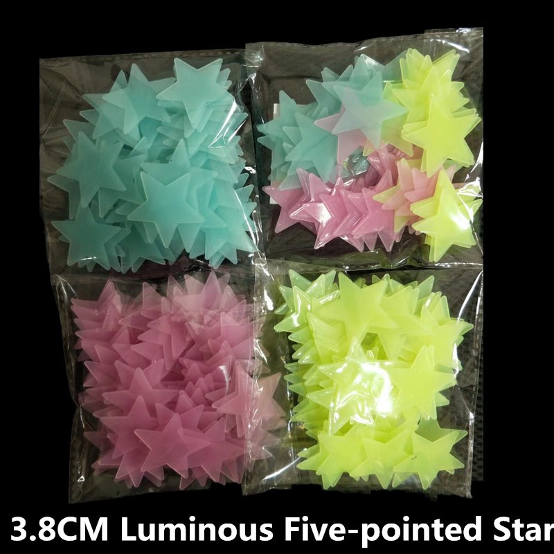 100pcs Glow In The Dark Stars Stickers For Ceiling Kids Room Wall Decor Dreamy Winter Nightscape