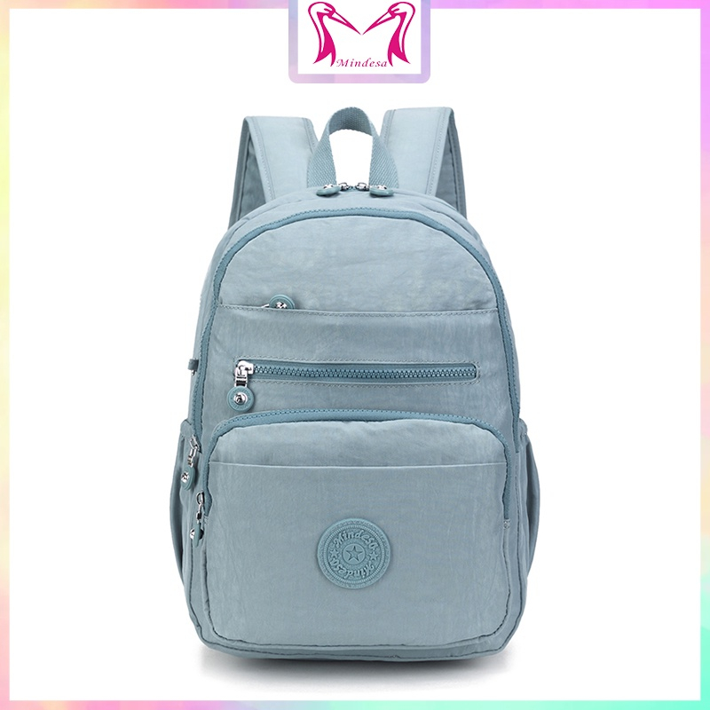 【Local Stock】MINDESA-2022 Light-weight Multi-Compartment Student Backpack School Bag Nylon Simple Ca