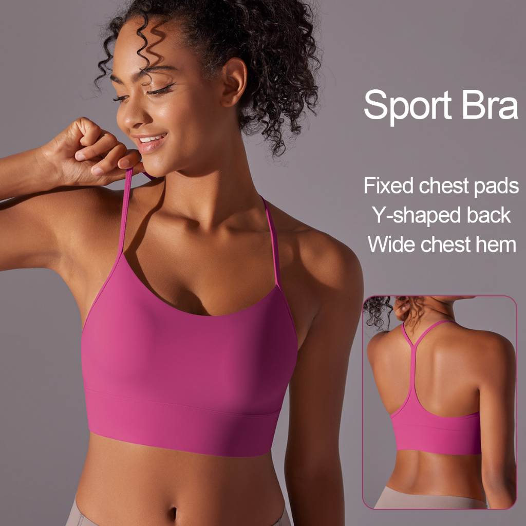 Nessaj Yoga Bra Gym Bra Push Up Sports Bra Sling U Neck Sportsbra Women Training Pilates Top