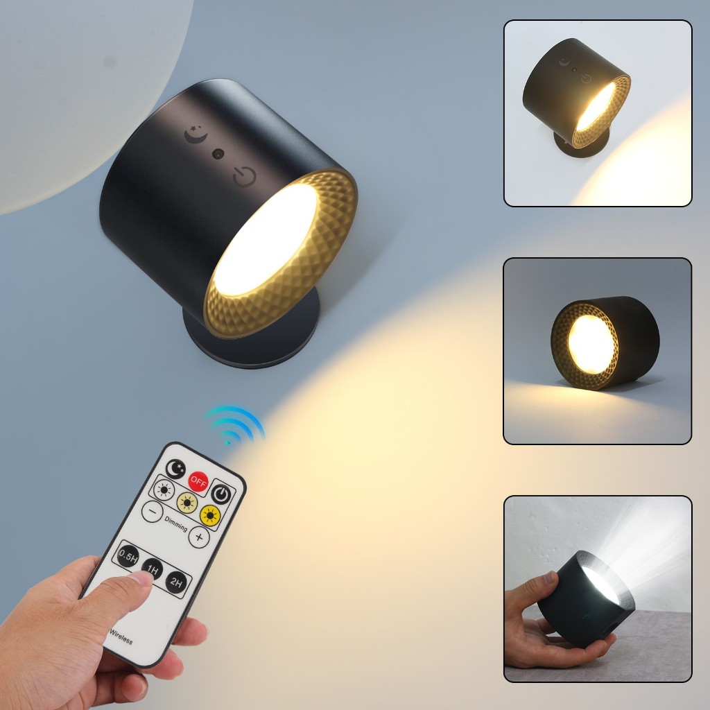 Lâmpada LED Wall Sconce Mounted Lamp Controle De Toque Recarregável 3 Cores De Leitura 360 ° Rodar L