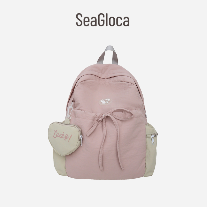 SeaGloca Lightweight Travel Backpack College Student Backpacks Schoolbag With Wallet Pendant No 1911