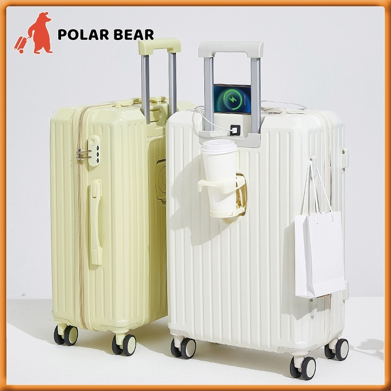 【USB Cup Holder】20/24/28 Inch Suitcase Luggage Travel Bag Anti-Scratch High-Value Suitcase Password