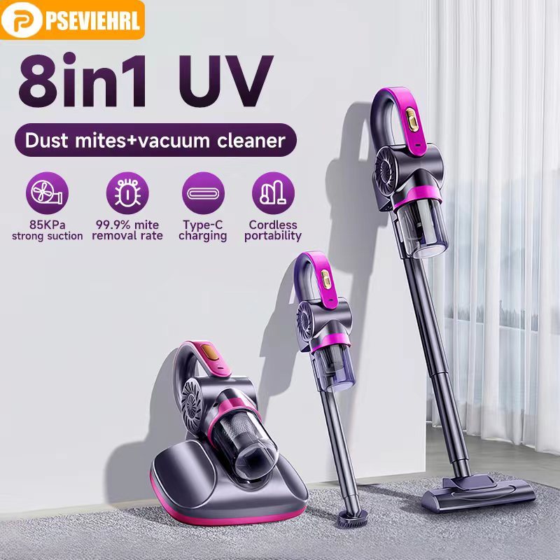 8in1 Cordless Vacuum Cleaner 99999Kpa Wireless Dust Mite Vacuum Cleaner UV99.9% Mite Remover Anti-du