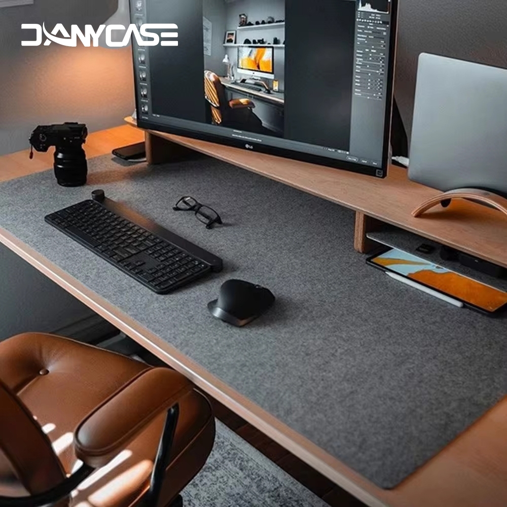 Office Computer Desk Mat Big Mousepad Keyboard Table Cover Extended Mouse Pad Wool Felt Laptop Desk