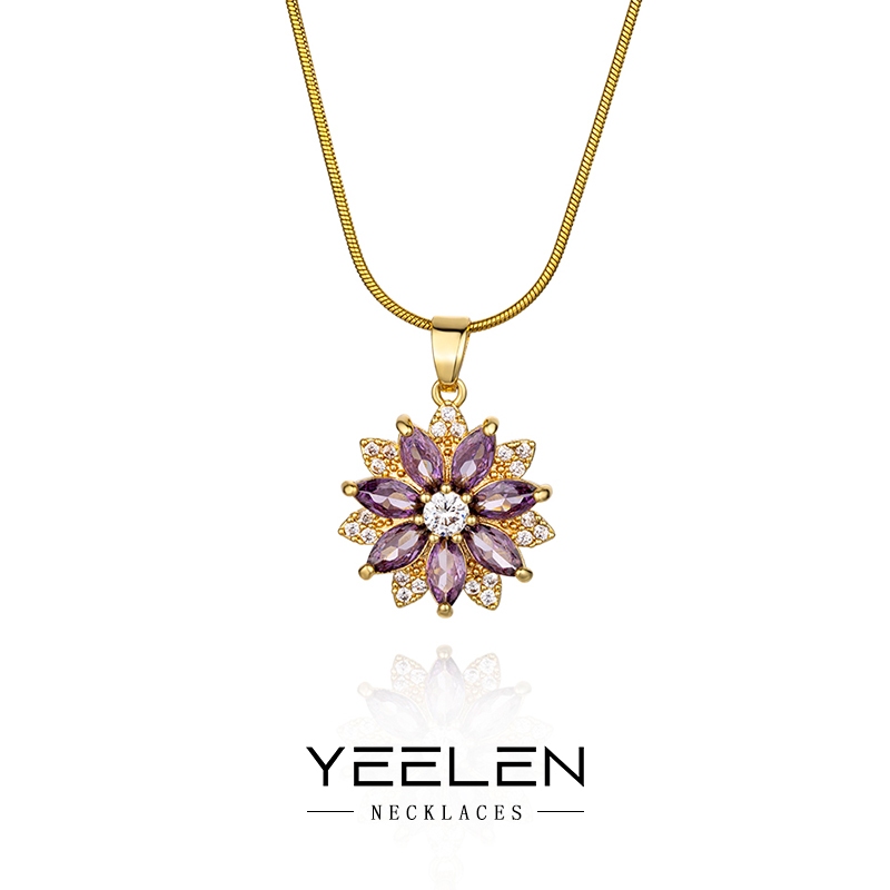 YEELEN 18k Gold Daisy Necklace Girls Necklace Stainless Steel Jewelry Hypoallergenic Birthday Gift