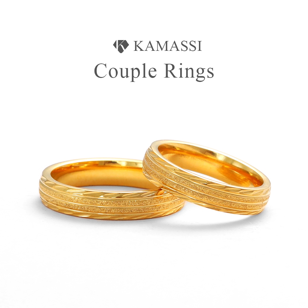 KAMASSI Stainless Steel Couple Rings for Women Men Wedding Fashion Jewelry Couple Gift R1122