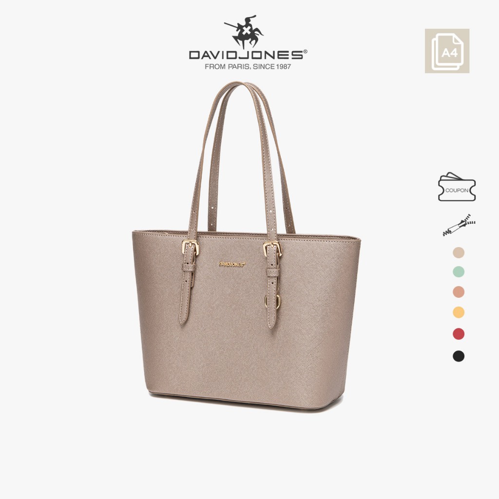DavidJones Women's Large PU Leather Tote Bag
