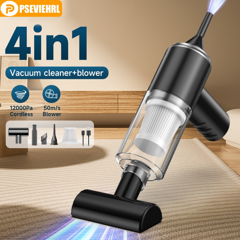 PSEVIEHRL 4in1 Cordless Car Vacuum Cleaner 12000Pa mini portable vacuum ，cleaner blower cordless for