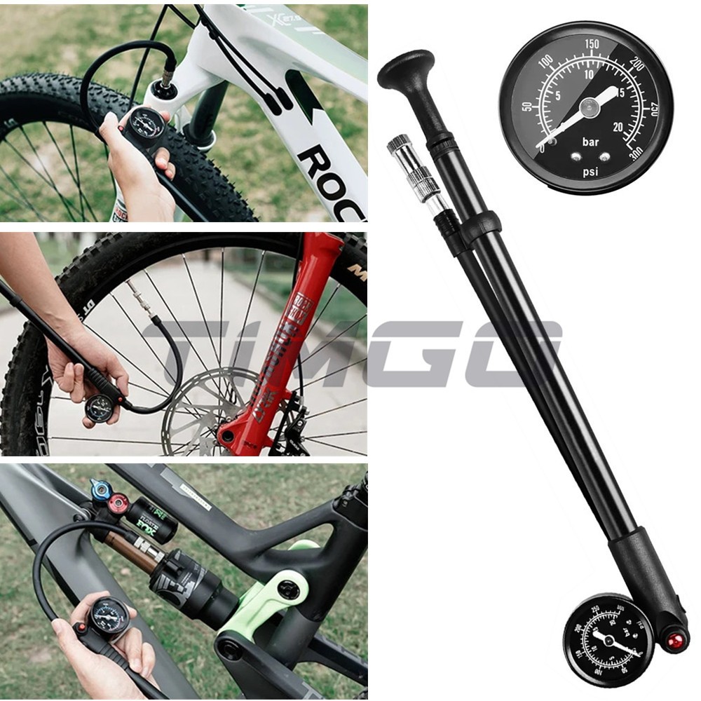 Di Động 300PSI Áp Lực Cao Bơm Hơi Máy Đo Màn Hình Sử Dụng Rộng Rãi Xe Đạp MTB Giảm Chấn Phía Sau Ghế Bài Van AV / FV