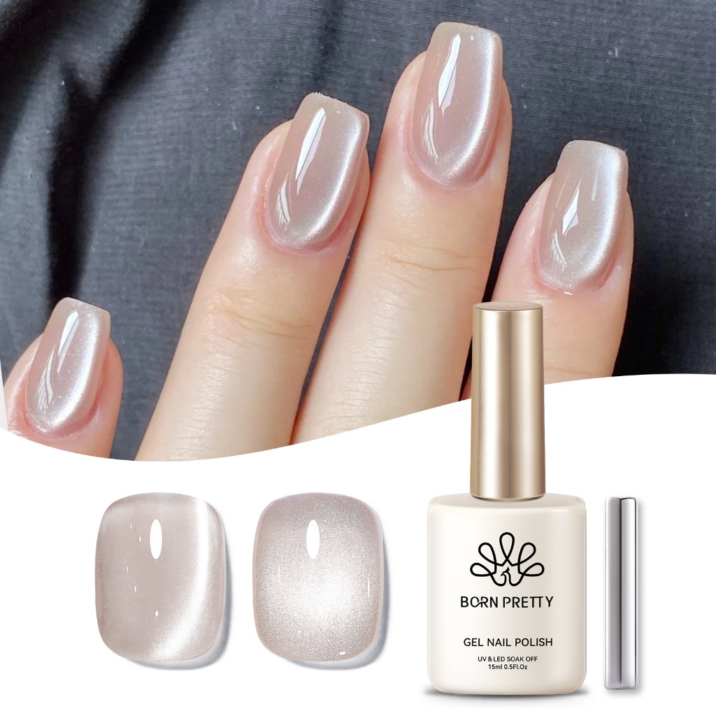 BORN PRETTY Nude Moonlight Cat Magnetic Eye Gel Polish Nail Gel Shining Semi Permanent