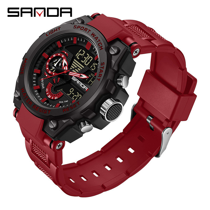 SANDA 3302 G Style Sport Watch Women Transparent LED Digital Clock Shock Waterproof Ladies Electroni