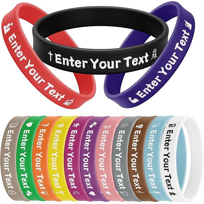 Customized Personalized Baller Band Multi Color Various Size Custom Wristbands Sports Rubber Bracele