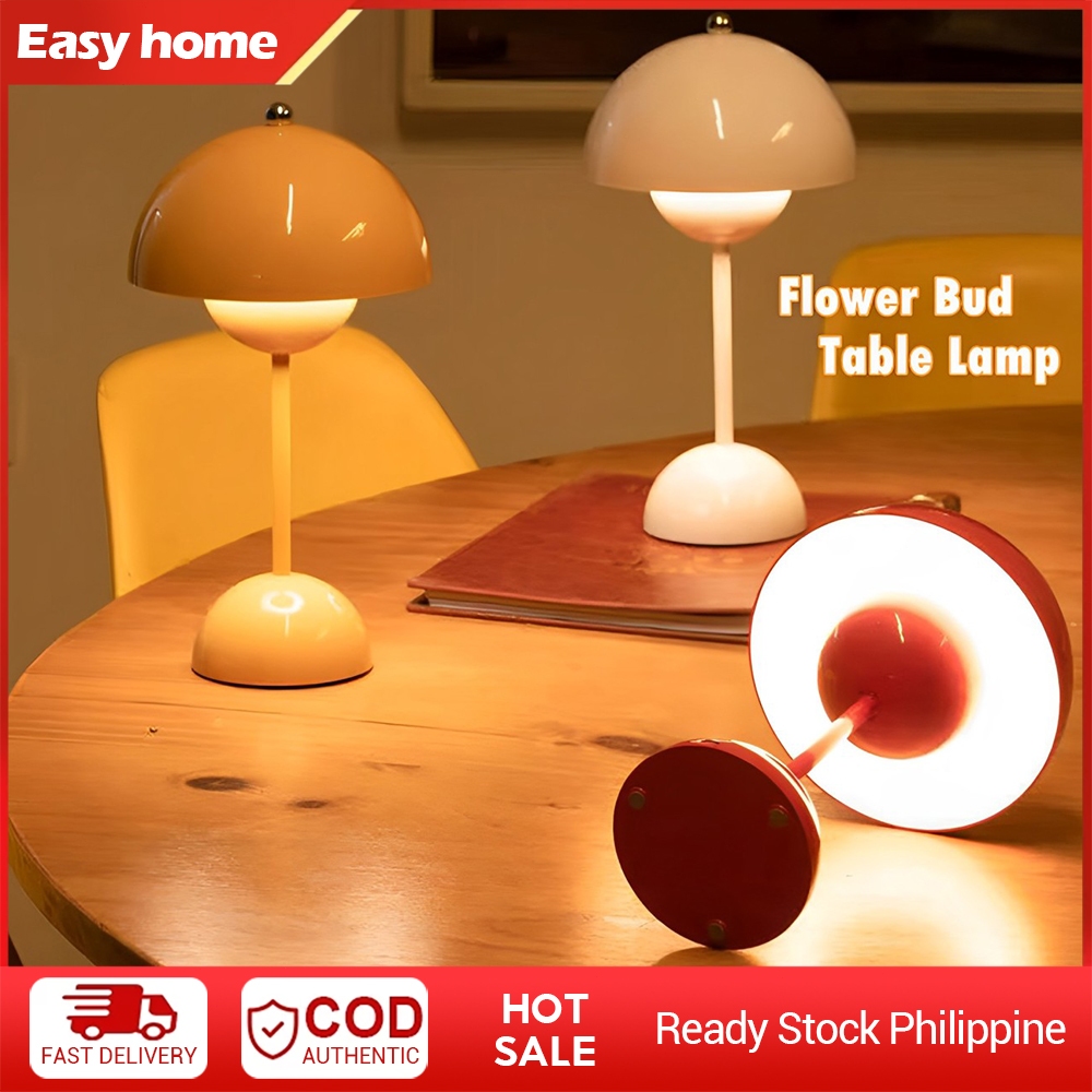 Flower Bud Lamp Bedside Lamp 3 Color Stepless Dimming Night Light Rechargeable table light Nordic Ta