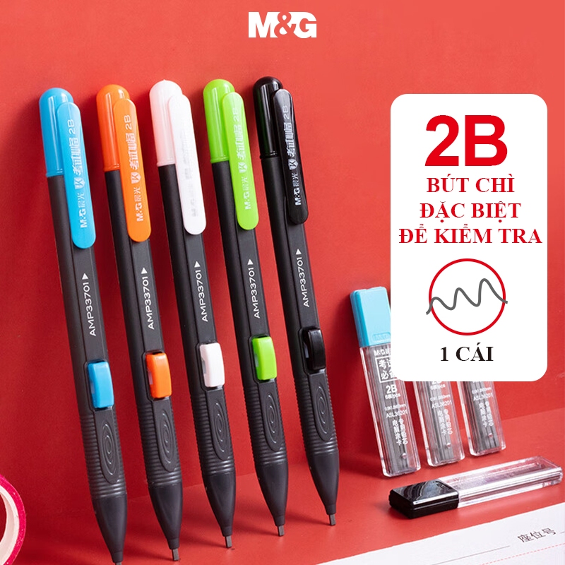 Bút Chì Cơ 2B M&G Bút Chì Kim Khí Có Kèm Gôm Bút Chì Kỳ Thi Tiện Lợi Cho Học Sinh Thi Thẻ 1 Cái