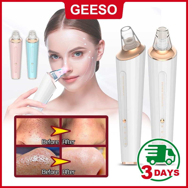 GEESO Electric Blackhead Removal With 3 Level Suction 4 Care Heads Pore Cleaner Machine Acne Remover Blackhead Remover 吸黑頭粉刺神器 黑头仪