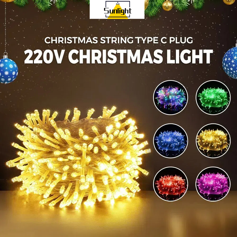 8 Modes 10M 100 LED Christmas Lights String Light With End Connector Plug-in Outdoor Waterproof Fair