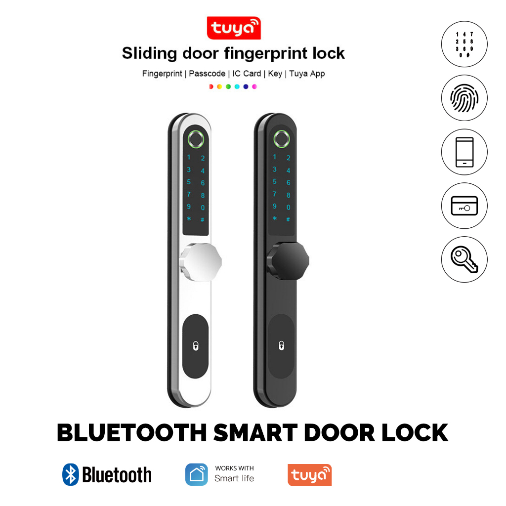 smart door lock sliding door glass door lock fingerprint lock sliding door lock Tuya App RFID no keys for door lock electronic door lock digital smart lock
