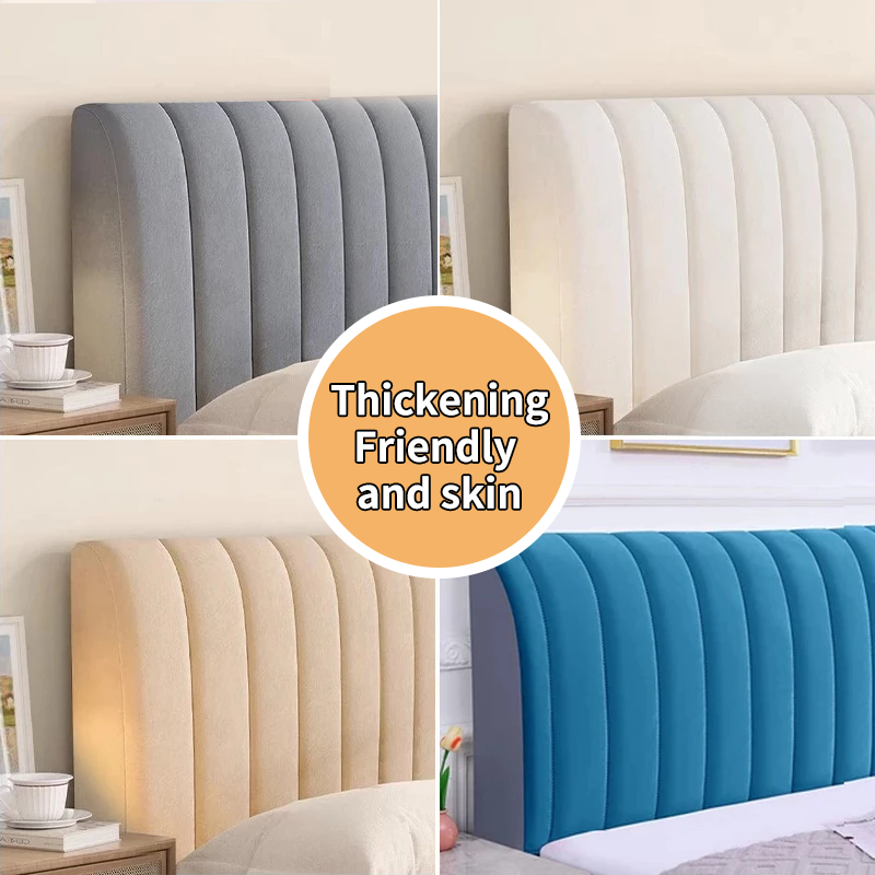 All-inclusive Soft Smooth Quilted Head Cover Solid Color Thicken Velvet Headboard Cover Bed Back Dus