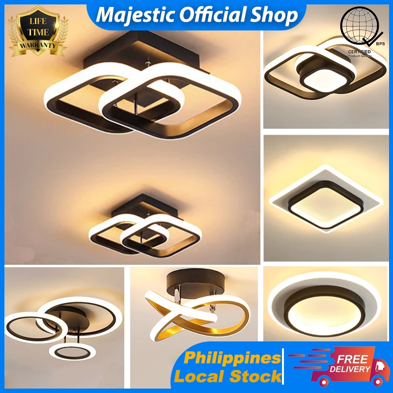 Ceiling Light LED Tricolor Ceiling Lamp Nordic Modern Squre Chandelier for Living Dining Room Bedroo