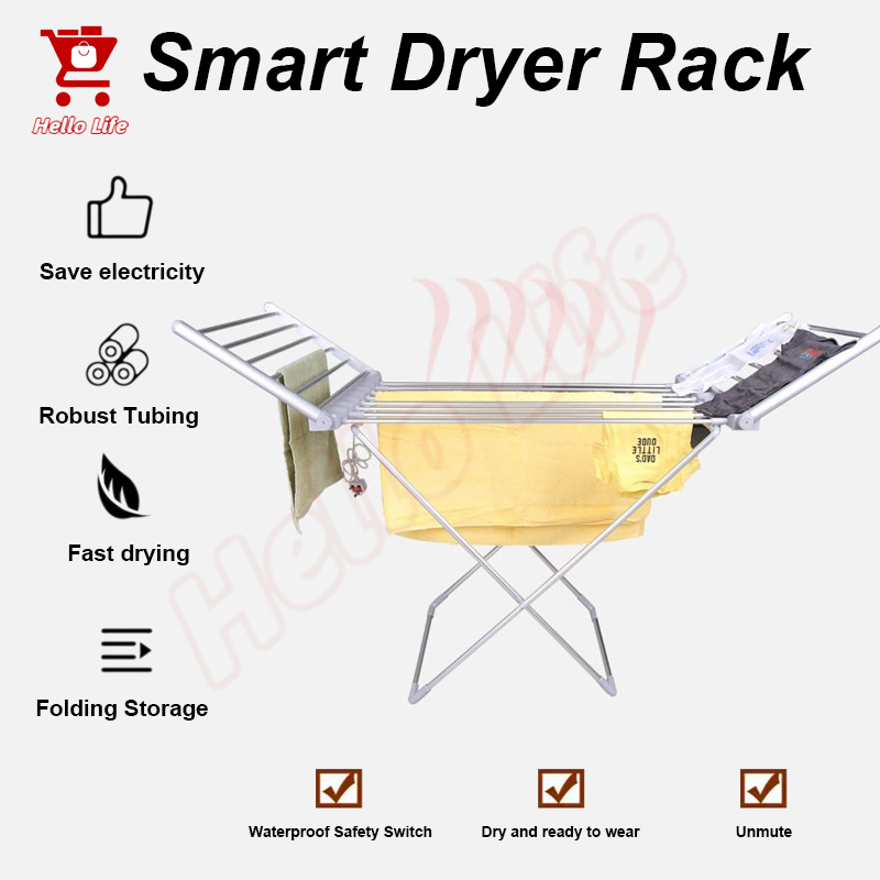 Electric clothes drying rack Smart Laundry Rack Heated Drying Rack Indoor clothe drying rack Energy saving Foldable Clothes Drying Rack Temperature and time controlled mite removal