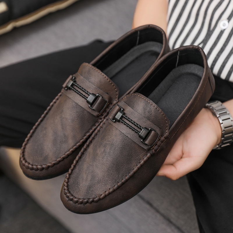 New Spring Loafers Shoes for Men Formal Work Shoes Breathable Anti-Slip Leather Shoes (Choose one si