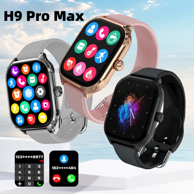【Local Shipment】Smartwatch Men Women Sports H9 pro MAX 2.01” HD Touch Screen Game Bluetooth Music Re