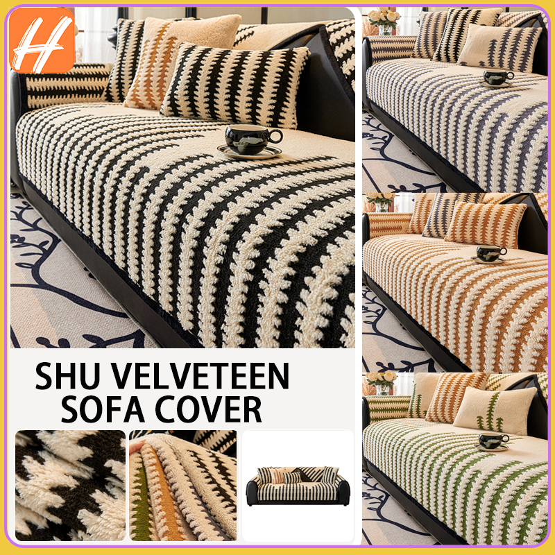 6000 Gram Shu Velvet Sofa Cover High Quality Washable Durable Soft Fabric Four Season Universal