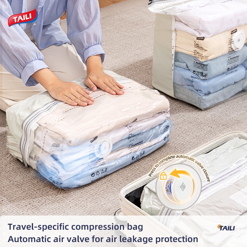 TAILI No-Pump Vacuum Storage Bag 3D Space Saving Extra large vacuum compression bag for Clothes Quil